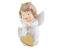 Angelo Cuore Oro Plexi Cm 8 Resina Decorazione Composizione Addobbi Natale