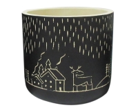 Vaso Paesaggio D 14 H 13 Decorazione Composizione Floreale Arredo Casa BN