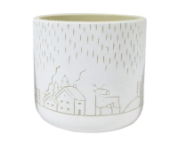 Vaso Paesaggio D 14 H 13 Decorazione Composizione Floreale Arredo Casa BN