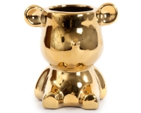 Orsetto Vaso Oro Argento 14,5x11x15 Decorazioni Addobbi Composizione Floreale