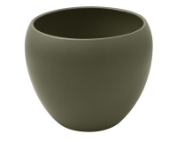 Vaso Ceramica Bombato H. 23 D. 27 Composizione Floreale