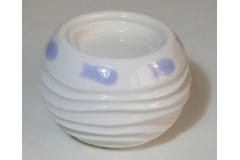 Porta Tealight Ceramica Bianca Con Pesci Diam.9 Cm
