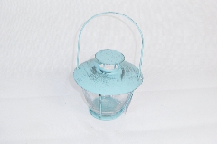Lanterna Vetro/metallo Anticato 12x14 Cm Arredo Wedding