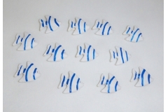 Pesce In Resina Bianco Con Strisce Blu Adesivo Pz 12