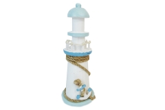 Faro Legno C/Ancora Cm 24,5 Arredo Wedding Linea Mare