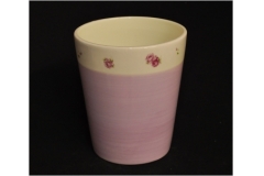 Vaso Romantica Decorato Bianco E Lilla In Ceramica