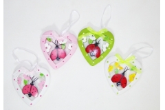 Decorazione Cuore Coccinella Pz 6