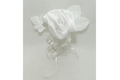 Segnaposto Bianco A Rosa Con Sacchetto