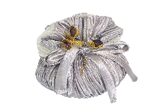 Sacchetto Plisset C/pietre 10x12 Cm Argentato Bomboniera Nozze