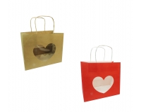 Buste Kraft Finsestra Cuore 24x19,5+14 Pz 12 Festa Innamorati Mamma