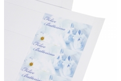 100 Bigliettini Felice Battesimo Scarpine Celesti