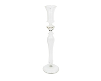 Candeliere Vetro D. 8,5 H. 29,5 Decorazione Matrimonio Nozze