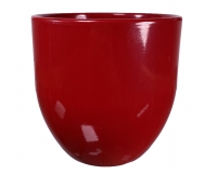 Vaso Shine D 19,5 H 20 Rosso Burgundy Composizione Floreale Arredo