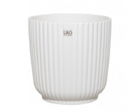Vaso Riga Verticale Bianco D 18,5 H 19 Decorazioni Composizione Floreale