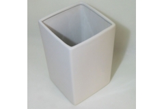Vaso Cubo Bianco In Ceramica 12x12x20 Cm
