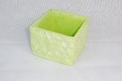 Vaso Quadro GEO 12,5x12,5x10,5 Cm Di Gesso Colorato Sagomato