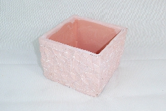 Vaso Quadro GEO 12,5x12,5x10,5 Cm Di Gesso Colorato Sagomato