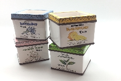 Vaso Quadro Tea 11x11x10,5 Cm Colorato Cotto Decorazione Arredo