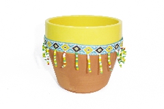 Vaso Peru Con Perline Medio D 9,5 H 12,5 Decorazioni E Addobbi