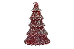 Cero Albero Natale Rosso Glitter Grande
