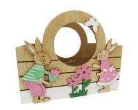 Cassetta Legno Manico Tondo Coniglietti Piccolo