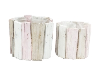 Cesto Listelli Tondo Alto S/2 Decorazione Fiori Piante Fioristi
