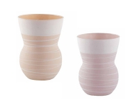 Vaso Pay Tulipano D. 14 H. 18 Fascia Bianca Decorazione Casa