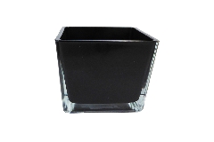 Cubo Vetro 14x14x14 Colorato Nero