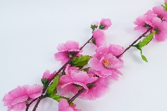Pz 1 Ramo Di Pesco X 2 Cm 88 Rosa Fiori Artificiale Decorazione Primavera
