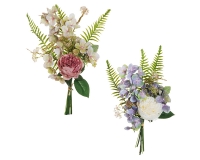 Mazzetto Peonia Felce Ortensia Frontale 50 Cm Fiori Artificiali