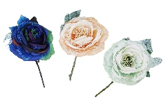Pick Rosa Eden 20cm Fiore 12 Cm Sintetico Fai Da Te