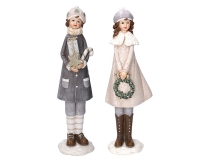 Bambini Resina H 31,5 Decorazione Addobbi Arredo Natale