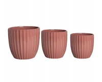 Set Vaso Striato S/3 Ceramica Colorata Decorazioni Composizione Floreale Primavera Pasqua