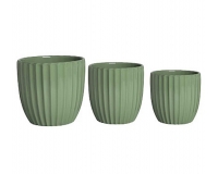 Set Vaso Striato S/3 Ceramica Colorata Decorazioni Composizione Floreale Primavera Pasqua