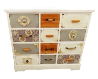 Cassettiera Legno 94x34,5x83 Artigianale Stile Rustico