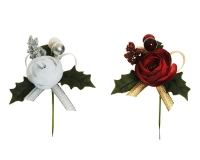 Pick Ranuncolo Bacche Pz 12 Decorazioni Addobbi Arredo Natale