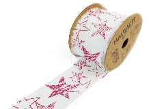 Nastro Cotone Stars Mm 40 Mt 3 Confezionamento Decorazione Natale
