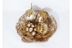 Piatto Con Frutta Silver/gold Vintage