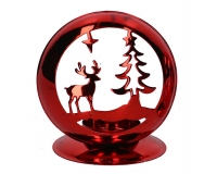 Porta Tea Light Metal Rosso Decorazioni Addobbi Allestimenti Natale