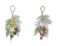 Pino Nevicato Stella Glitter Pigne Decorazione Appendere Natale