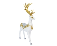 Cervo Bianco/oro Poliresina Cm 16,5x7x29,5