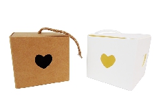 10 Scatole Cuore Con Cordino 8x8x8 Cm Bomboniere Fai Da Te