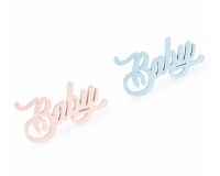 Scritta Baby Legno 38x20x30 Decorazione Battesimo Nascita