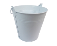 Secchiello Latta D.16 H.15 Bianco Decorazione Composizione Floreale