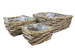 Cesto Quadro Vimini Naturale S/3