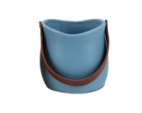 Vaso Manico Ecopelle D.13  H.12 Decorazione Composizione