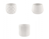 Vasetto Ceramica Bianco Assortito D 7 H 6,5 Composizione Floreale