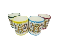 Vaso Cilindro Maiolica D. 15 H. 16 Ceramica Addobbi Decorazione