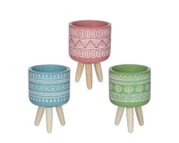 Vaso Kim Cotto Colorato D. 12 H. 18 Treppiedi Decorazione Fioristi