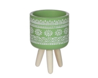 Vaso Kim Cotto Colorato D. 12 H. 18 Treppiedi Decorazione Fioristi